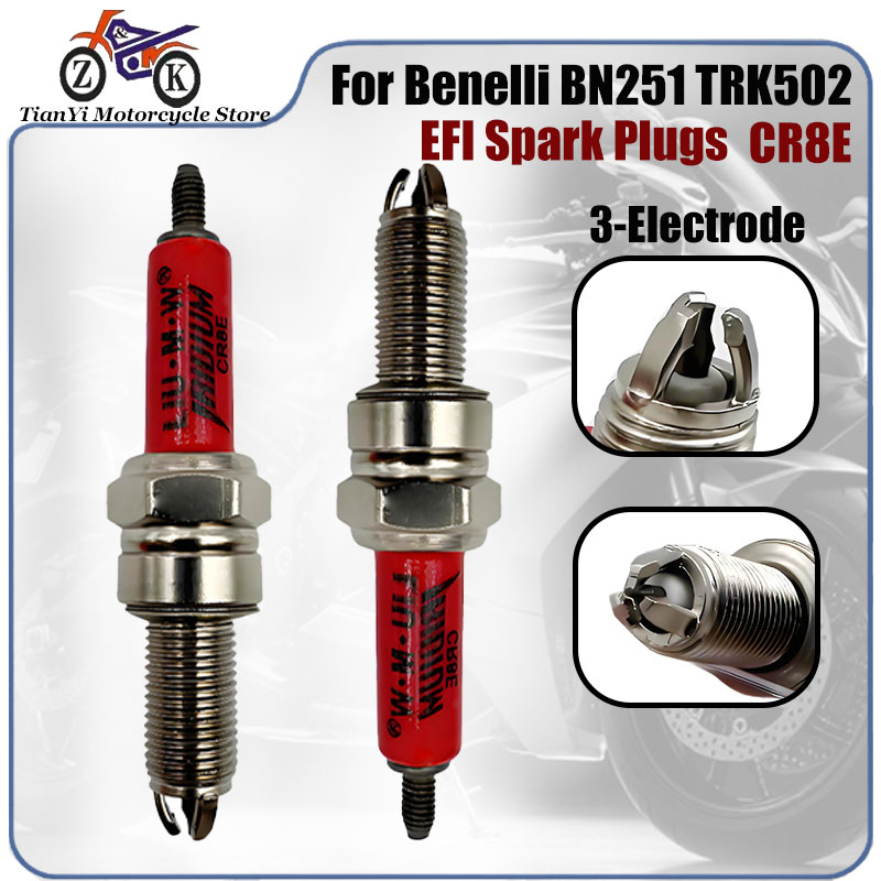 Motorcycle Spark Plug - 1 قطعة CR8E 3-القطب EFI دراجة